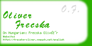 oliver frecska business card